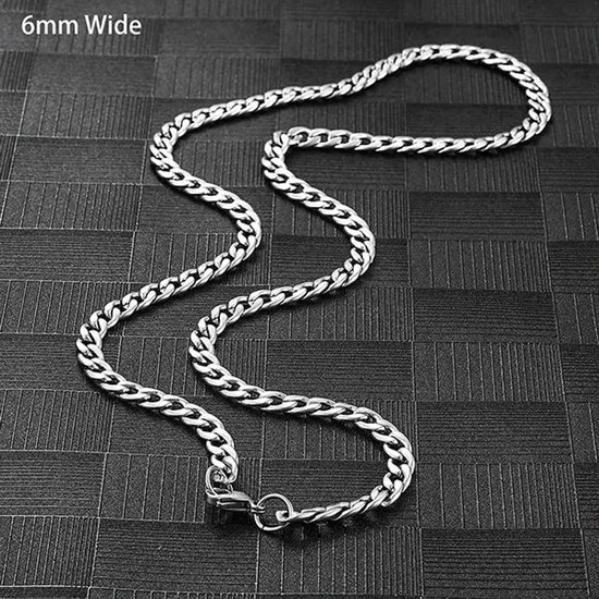 Aramat Jewels-Halskettingen-Sterke Stalen Gourmet Ketting--60cm / 6mm--