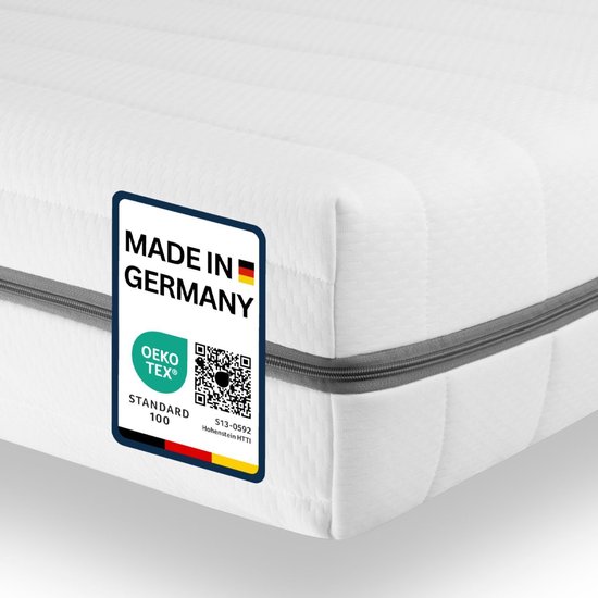 Koudschuim matras 90 x 200 cm - orthopedisch matras - 7 zones - hardheid gemiddeld - comfortabel matras - ademend - 15cm- Eenpersoonsmatrassen 90x200