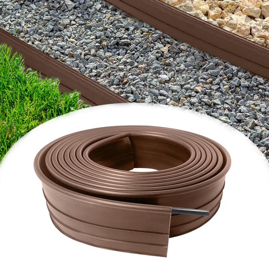 Bordure de Pelouse Rotin NAIZY - 10m - Plastique Pliable - Anthracite