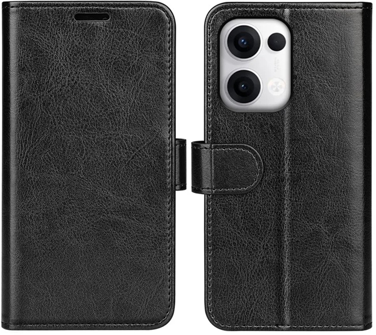 MobyDefend Hoesje - Geschikt voor Oppo Reno13 - Wallet Book Case (Sluiting Achterkant) - Zwart