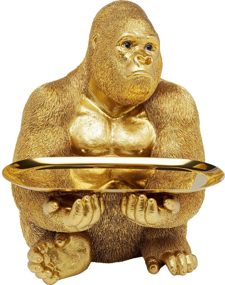 Karé Design - Beeld Gorilla Butler - goud - H 37 cm