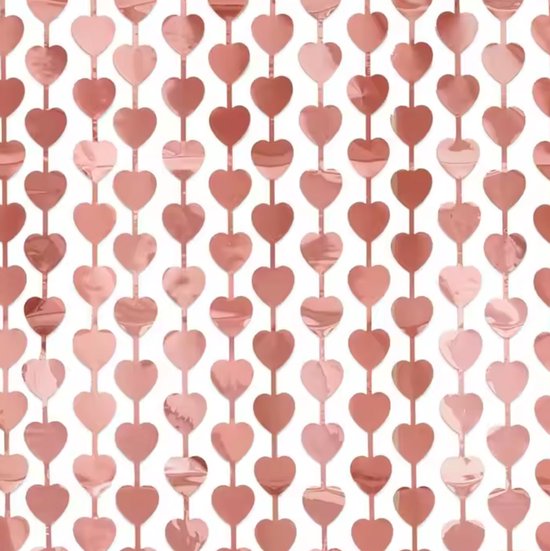 Foto: Glittergordijn 1x2m ros goud hartjes valentijn versiering feestgordijn deurgordijn backdrop fotowand valentijn decoratie