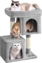 Grote Krabpaal voor meerdere Katten, Kat Condo met Hangmat, Kattenpaal, Grijs