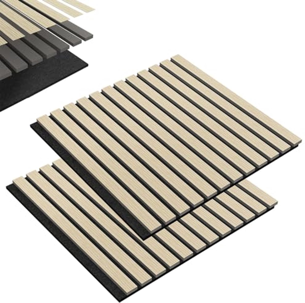 2 stuks Geluidisolatie - akoestisch wandpaneel - 60x60 cm Akoestische panelen - Geluiddemper - Studio Foam - Eik