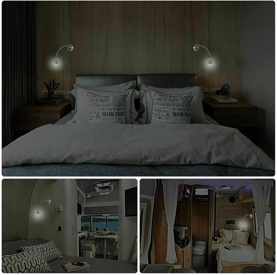 MASO LED Spot Leeslamp Verstelbare Dual Verlichting Wandlamp met Touch Schakelaar 12/24 V Camper Van Caravan Boot RV Lamp