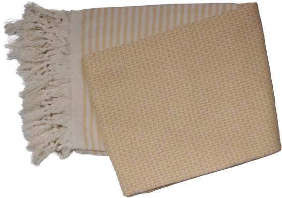 PHLOX Hamamdoek 100 x 200 cm, saunadoek, strandhanddoek, yogadoek en spa-doek, zacht, lichtgewicht, groot, Oeko-Tex gecertificeerd 100% katoen - geel