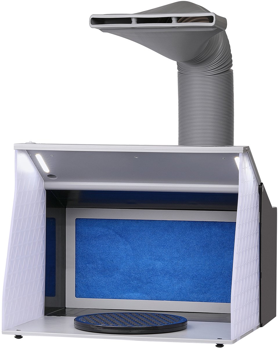 Draagbare Airbrush Spuitcabine Van, Hobby Schilderset Met 4 LED Lampen, Dubbele Afzuigvent