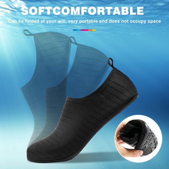 YONO Chaussures aquatiques pour Adultes - Chaussures de Natation Antidérapantes Femme et Homme - Zwart - Taille 44-45