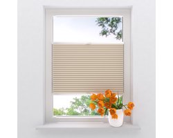 Plissegordijn Thermo - Verduisterend - 25 mm - Sand - 60 x 130