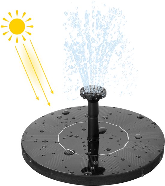 Solar Fonteinen - Fontein op zonne-energie - Zonnefontein pomp - 1.2W 200 l/u - 0.7m