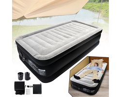 Luchtmatras, zelfopblazend, opblaasbaar matras met ingebouwde elektrische luchtpomp en tas, snel opblazen, logeerbed voor 1 persoon, 187 x 90 x 46 cm