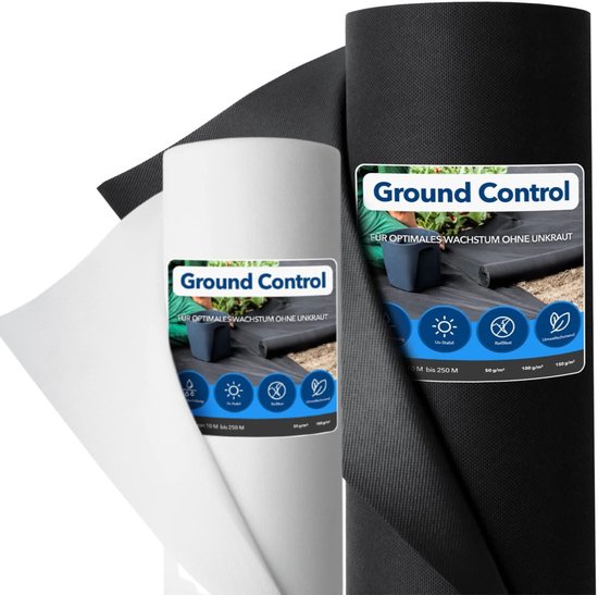 Rouleau de tissu non tissé FLOORDIREKT pour jardin - Toile anti-mauvaises herbes pour billons - Film anti-mauvaises herbes perméable à l'air et à l'eau - Tissu racinaire Extra résistant aux déchirures - 50 g/m² - Au mètre - Wit - 1,5 x 15 m