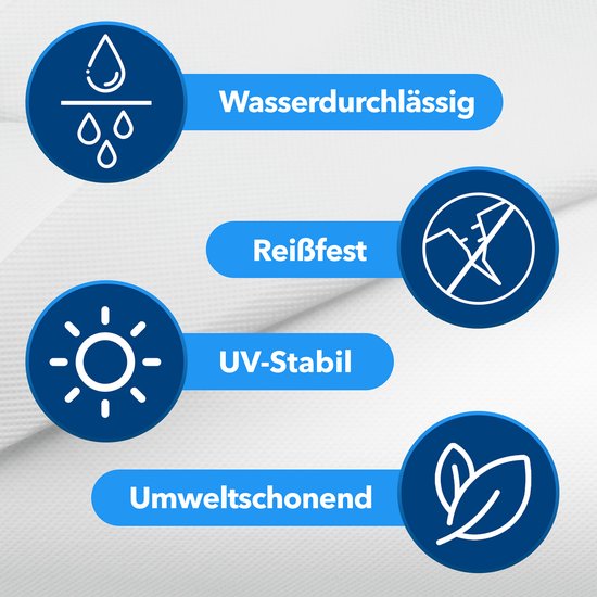 Rouleau de tissu non tissé FLOORDIREKT pour jardin - Toile anti-mauvaises herbes pour billons - Film anti-mauvaises herbes perméable à l'air et à l'eau - Tissu racinaire Extra résistant aux déchirures - 50 g/m² - Au mètre - Wit - 1,5 x 15 m