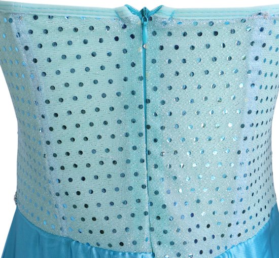 Joya Party® Verkleed Jurk Volwassenen | Blauwe Glamour Jurk | Carnaval Verkleedjurk Dames | Prinsessenjurk Vrouwen | ijsprinces | Carnavalskleding | Maat L