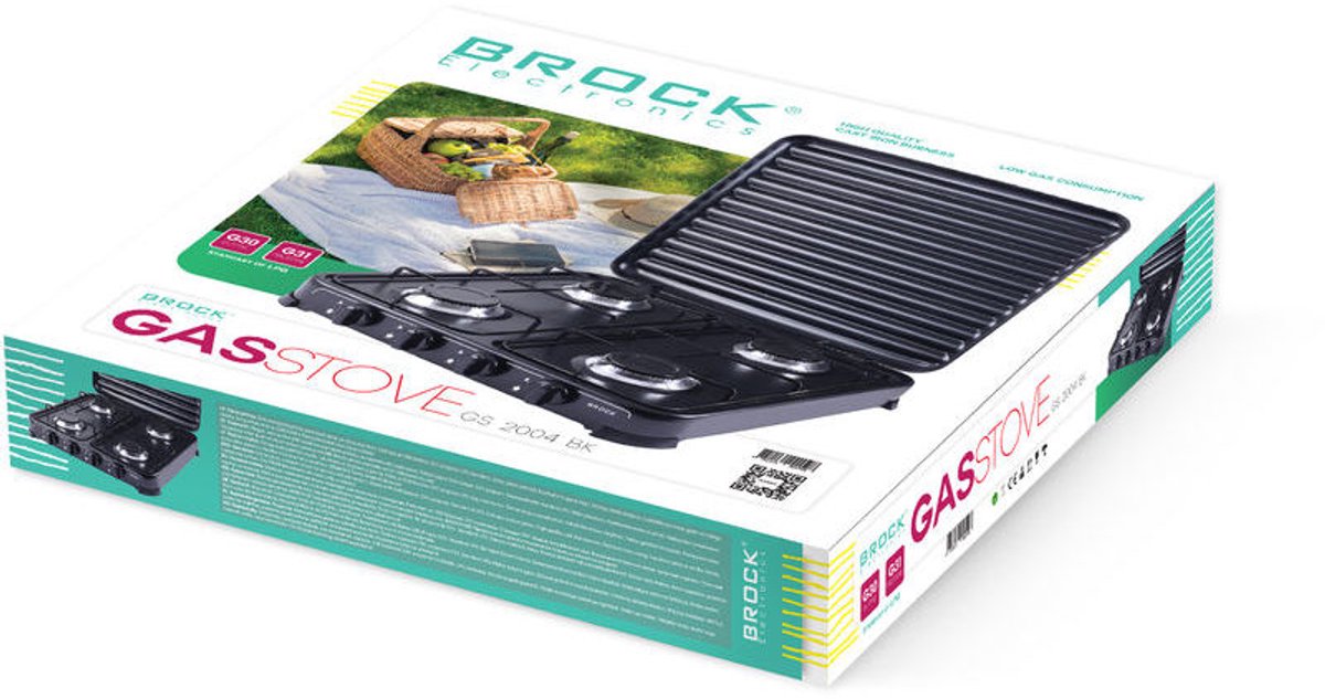 Camping Gasstel 4 Pits – Draagbaar Gas Kooktoestel voor Camping – Butaan & Propaan – Zwart — cadeau in Sport & Outdoor - foto 2
