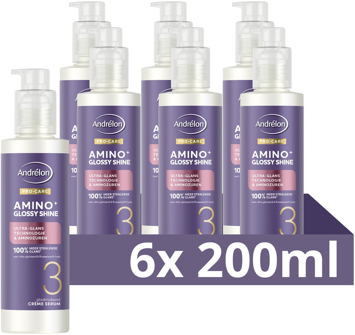 Andrelon - PRO CARE - Amino+ Glossy Shine - Leave-in cream serum - 200ml
