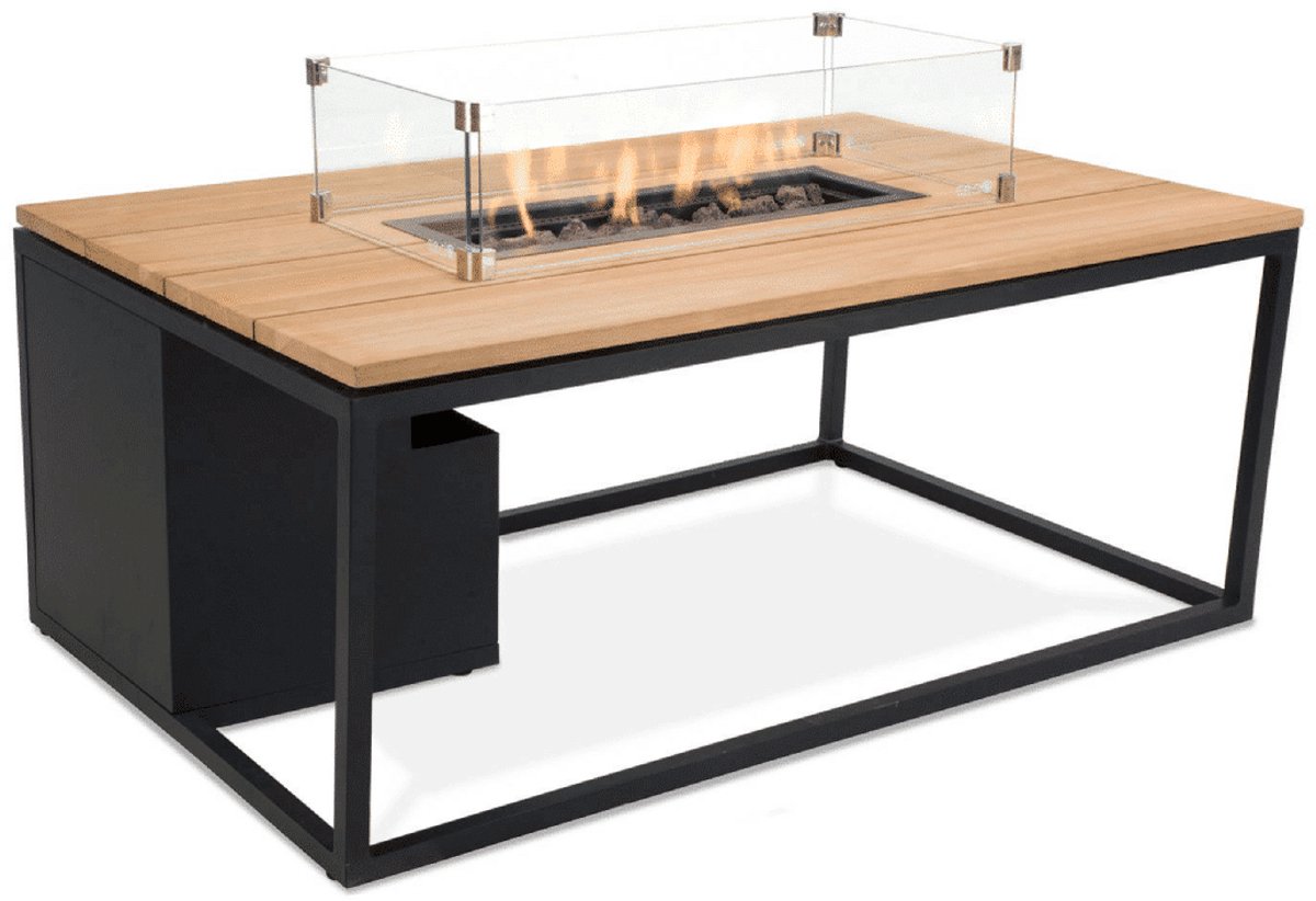 Cosi Cosiloft 120 - Table de feu - Noir avec teck