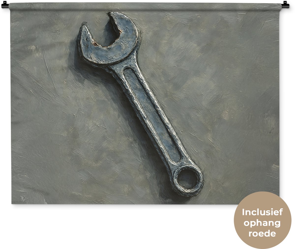 Wandkleed 120x90 cm - Wanddoek Steeksleutel - Schilderij - Gereedschap - Verf - Wandtapijt - Wandkleden