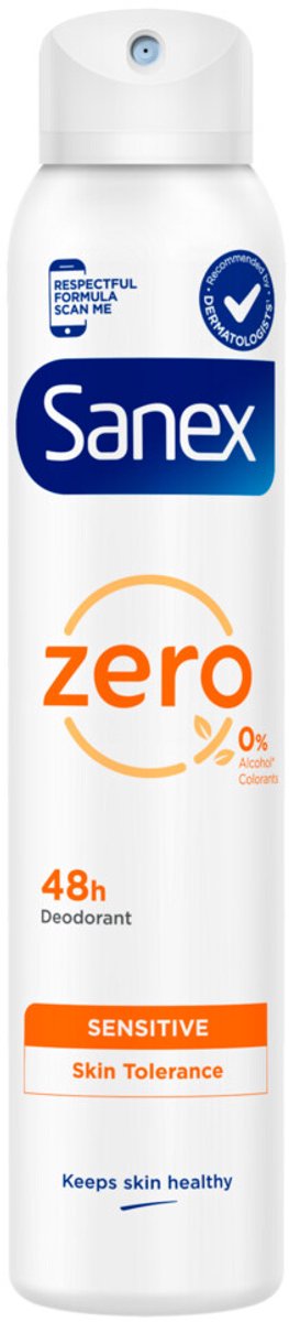 Goedkoopste 3x Sanex Deodorant Spray Zero Sensitive Skin 200 ml