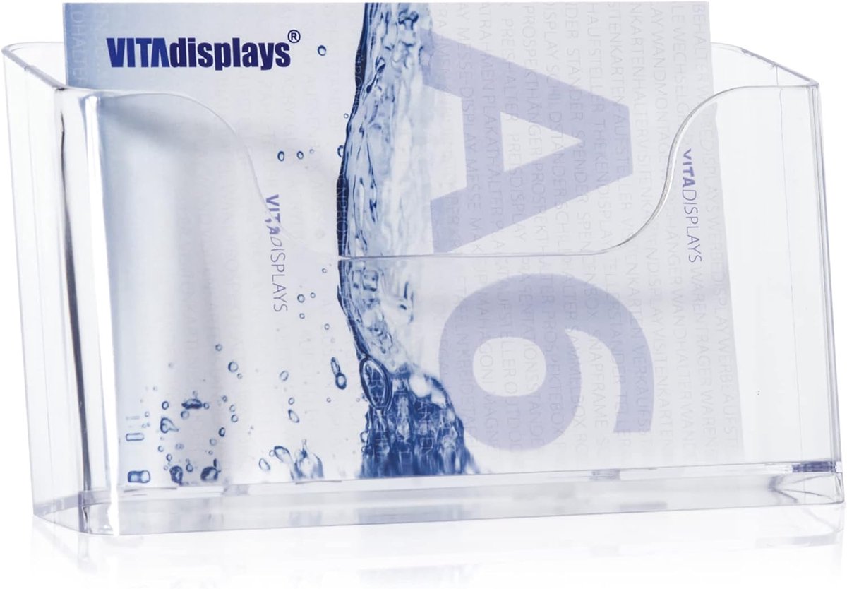 DIN A6 Tafelfolderstandaard - Transparante Flyerhouder in Liggend Formaat