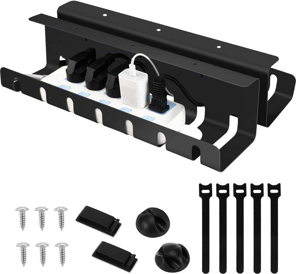 Ibenzoa® Kabelbeheer Oplossing voor Bureau - Set van 2 met Accessoires voor Optimale Organisatie