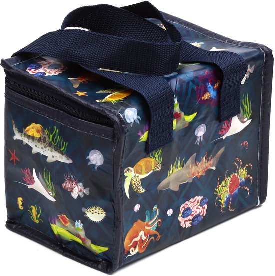 Sac isotherme/Sac à lunch - Royaume Marine - Vie marine - RPET durable - 15x20x14cm