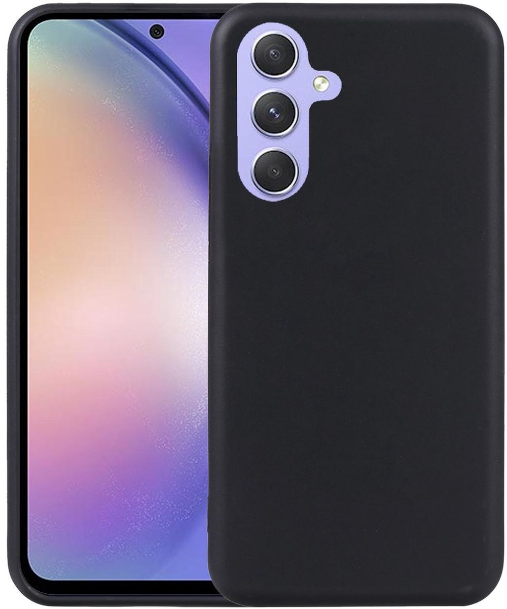 Mobigear Hoesje geschikt voor Samsung Galaxy A54 Telefoonhoesje Flexibel TPU | Mobigear Basics Backcover | Galaxy A54 Case | Back Cover - Zwart