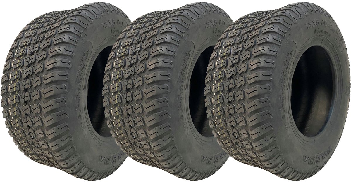 13x5.00-6 Grasband voor grasmaaiers Wanda P332 Multi Turf, 4-laags, goedgekeurd voor de openbare weg (set van 3)