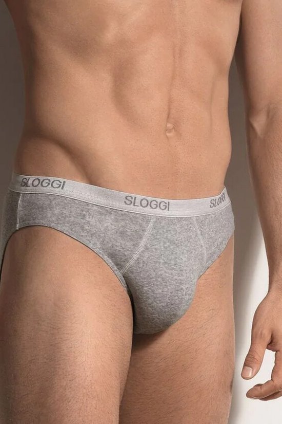 Set van 3x stuks sloggi basic grijs mini heren ondergoed slip 96
