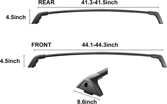 Galeries de toit coffre de toit, compatibles avec Toyota RAV4 2019–2023, capacité de charge de 118 kg, barres de toit en aluminium antirouille avec Serrures (ne convient pas aux Coffres de toit tout-terrain Adventure/TRD)