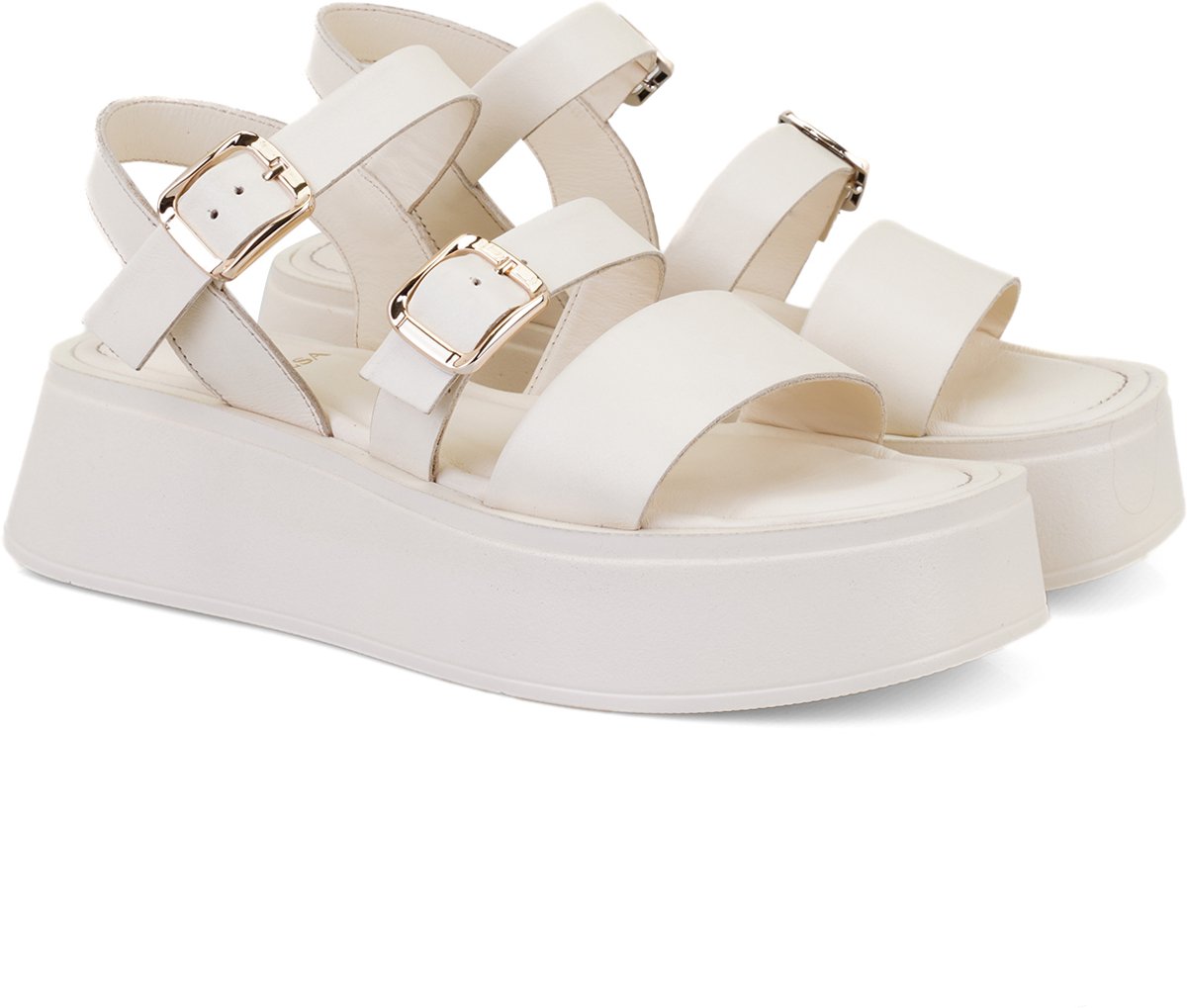 DESA Sandalen Leer Vrouwen Schoenpunt: Nez ouvert Offwhite