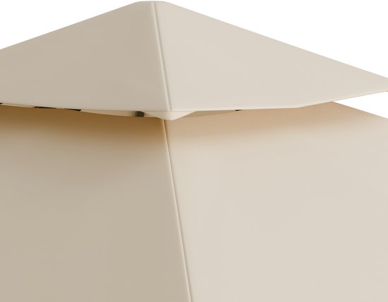 Abri de jardin Blumfeldt Grandezza Cortina 3 x 3 m - Structure en acier, parois enroulables, résistant aux intempéries et Protection UV 30+, beige