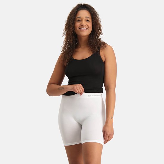 Short cycliste Bamboo Basics - Sans coutures - Suze - Culotte femme pour sous-vêtements - Legging court femme - DSSUZE - Wit