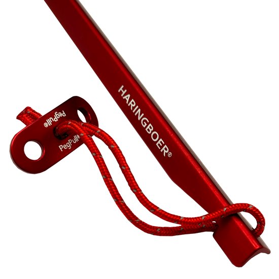 Haringboer® Tentharingen - 16 cm V-vorm Haringen - 16 stuks Grondpennen - Lichtgewicht 10 gram per stuk - Aluminium (7000-series) Haringen Tent - Zachte tot Middelharde Ondergrond - Inclusief Trekkoord en Haringzak van Haringboer® — afbeelding 2