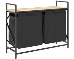 vidaXL - Wasmand - 2 - vakken - met - plank - sonoma - eikenkleurig