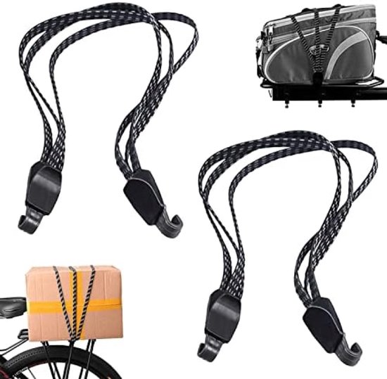 Snelbinders Met Haken - 60 Cm - Dubbele Omgekeerde Haak - Voor Het Vervoeren En Vastzetten Van Ladingen Snelbinder Fiets