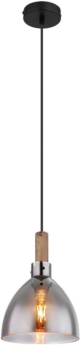 Globo - hanglamp - Mattea - zwart - glas - Ø 20cm - LED_E27 - 15550H