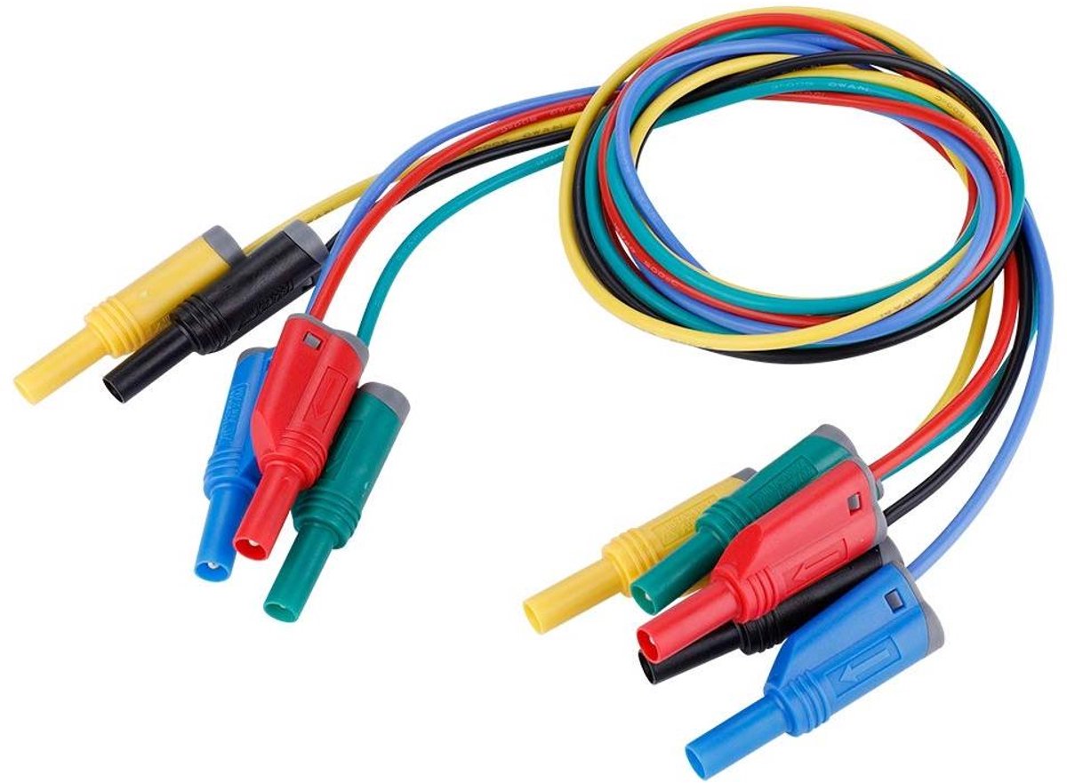 Stapel Testsnoer Banaan Meetsnoeren Kabel Arbeidskabel 2m - Vervangbare Sondedraden Set voor Elektrisch Testen