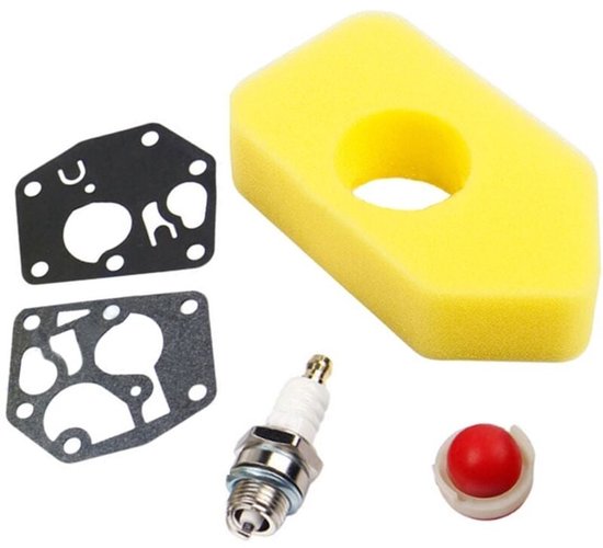Geschikt voor Luchtfilter 698369 4216 met carburateurmembraanpakking 495770 Primerbol 694394 Bougie past op Briggs & Stratton 3,5-4,5 pk Classic Sprint Quattro-motor van Rantoloys — afbeelding 5