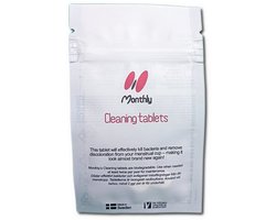MonthlyCup Cleaning tablets - reinigingstabletten voor menstruatiecup - voor natuurlijke grondige reiniging - verwijdert verkleuring van menstruatiecup - milieuvriendelijk - 2 stuks