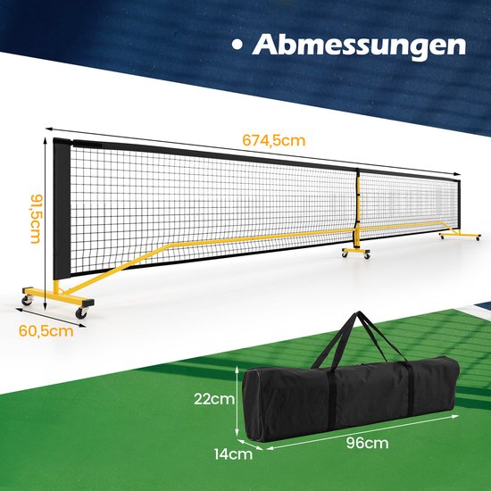 Aoneky 3 m / 5,5 m mini-tennisnetset, metalen frame standaard en sterk nylon net - 6 voet draagbaar PikckleBall Paddle Tennis Badmintonnet voor tuin oprit buiten kinderen junior volwassenen (6 voet