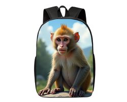 Aap Rugzak | Apenpatroon Rugtas | Schattige Aap Rugzak | Apen Rugzak | Gave Rugzak | Dieren Rugzak | Rugzak Meisjes | Rugzak Jongens | Mooie rugzakken met Aap | 15 - 20 liter | Kinder Rugzak