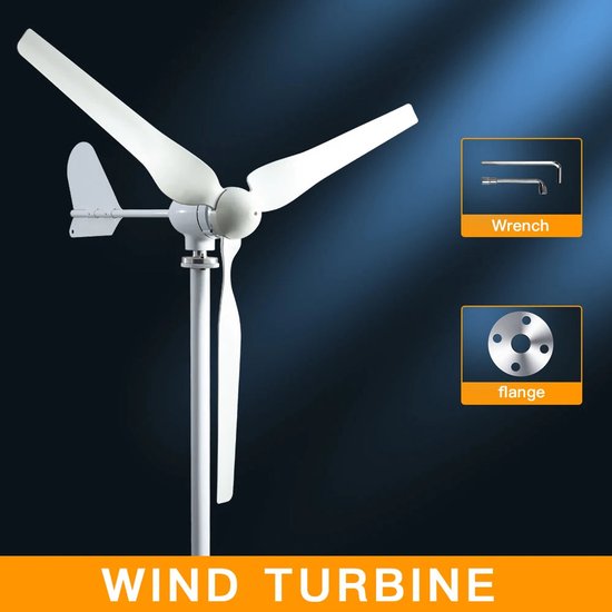 Foto: Windturbine windmolen windturbine generator windenergie 24v 2000w 3 bladen horizontale windmolen met lcd hybride controller omvormer voor huis off grid systeem