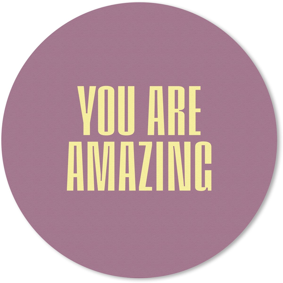 Muismat rond 30x30 cm - Mousepad Tekst - Paars - Amazing - Ronde muismatten