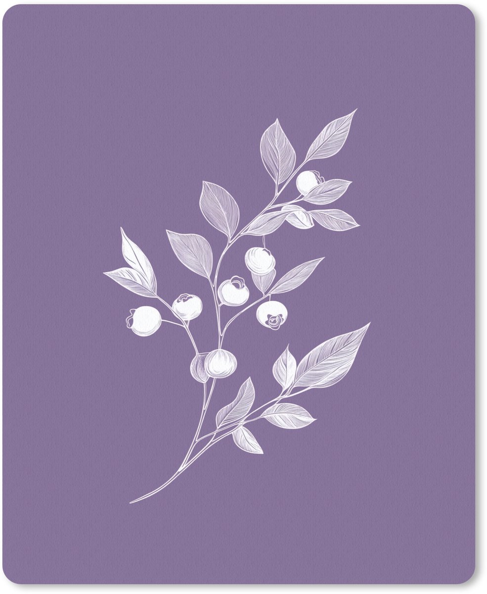Muismat 19x23 cm - Mousepad Tak - Sierlijk - Bladeren - Minimalistisch - Muismatten