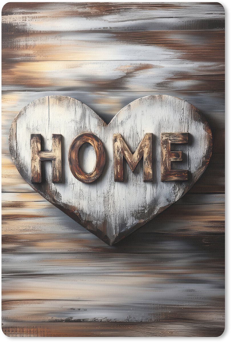 Muismat 18x27 cm - Mousepad Home - Hart - Houtlook - Liefde - Muismatten