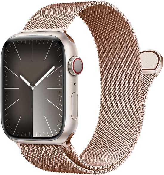 FFO2World Milanese bandje - Rose gold - Geschikt voor Apple Watch 42mm(Series 11/10) 41mm 40mm 38mm - RVS metaal Milanees smartwatchbandje met magneetsluiting - Voor Apple Watch SE 1 2 3 / Series 11 10 9 8 7 6 5 4 3 2 1