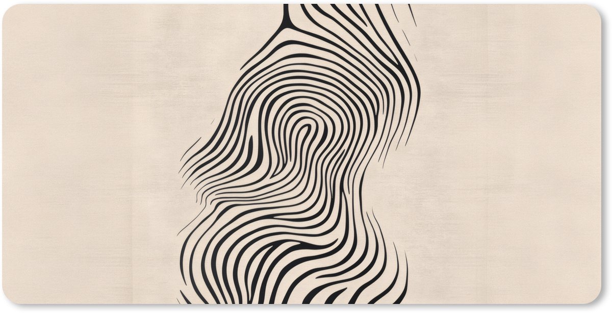 Muismat XXL 120x60 cm - Bureau onderlegger - Bureau mat Lijnen - Abstract - Golvend - Zwart - Bureaumat - Gaming mousepad xl - Bureaulegger groot - Computer deskmat
