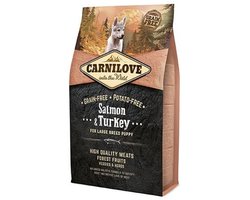 Hondenvoer Carnilove - Zalm Kalkoen Puppies Large Breed - Graanvrij, 4kg