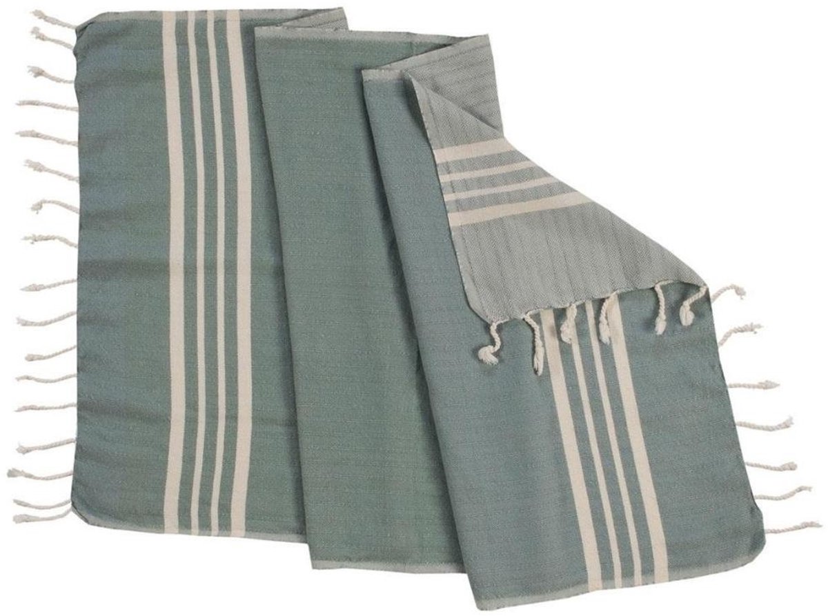 Lalay Kleine Hamamdoek Krem Sultan Almond Green 100x50cm - almond green - 100 - 50 - dunne katoenen handdoek - sneldrogende saunahanddoek (niet geschikt als lendendoek)
